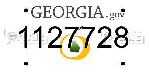 1127728 Georgia License Plate