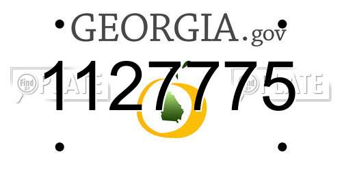 1127775 Georgia License Plate
