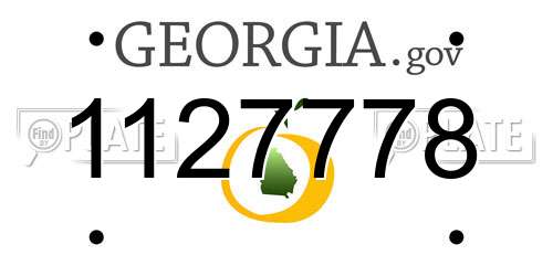 1127778 Georgia License Plate