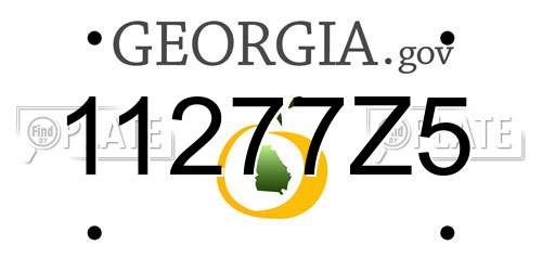11277Z5 Georgia License Plate