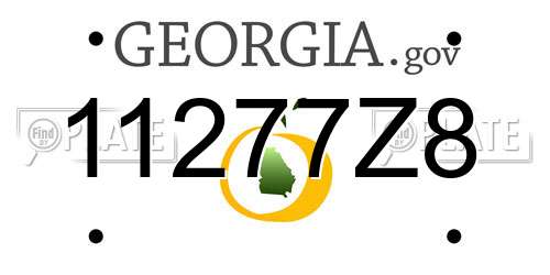 11277Z8 Georgia License Plate