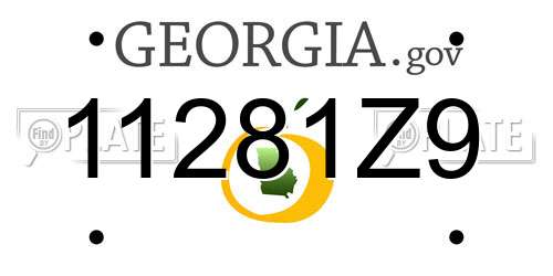 11281Z9 Georgia License Plate