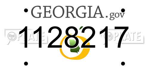 1128217 Georgia License Plate