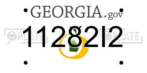 11282I2 Georgia License Plate
