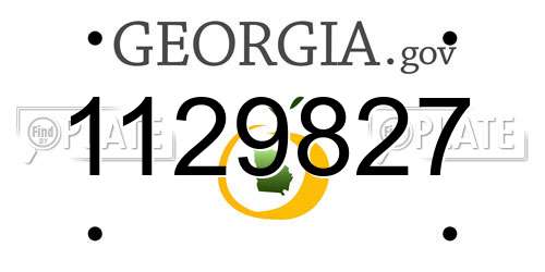 1129827 Georgia License Plate