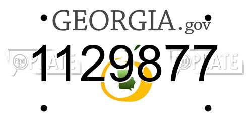 1129877 Georgia License Plate