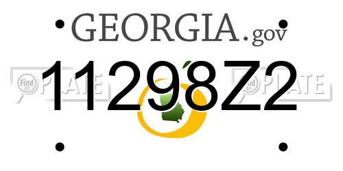 11298Z2 Georgia License Plate
