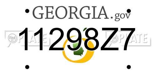 11298Z7 Georgia License Plate