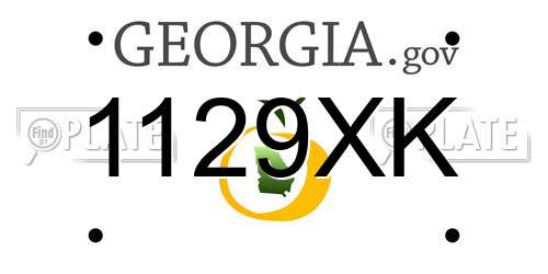 1129XK Georgia License Plate