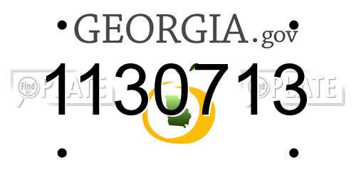 1130713 Georgia License Plate