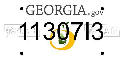 11307I3 Georgia License Plate