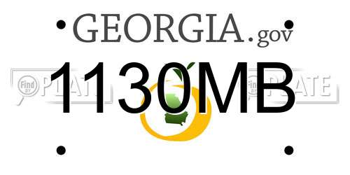 1130MB Georgia License Plate