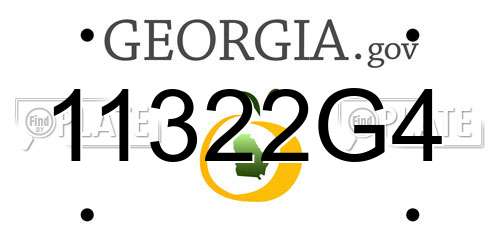 11322G4 Georgia License Plate