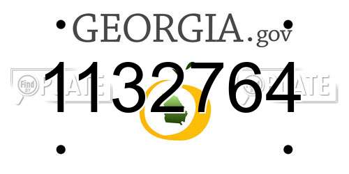 1132764 Georgia License Plate