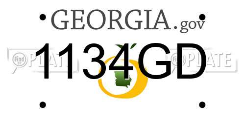 1134GD Georgia License Plate