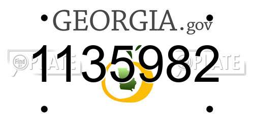 1135982 Georgia License Plate