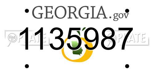 1135987 Georgia License Plate
