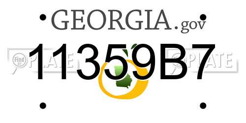 11359B7 Georgia License Plate
