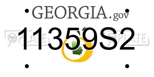 11359S2 Georgia License Plate