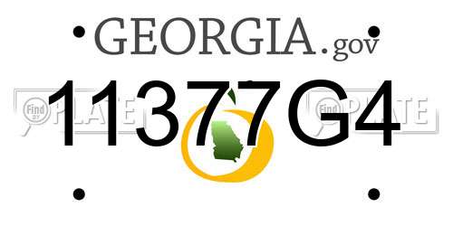 11377G4 Georgia License Plate