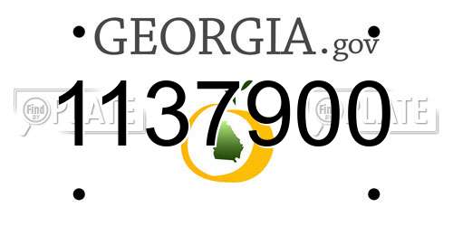 1137900 Georgia License Plate