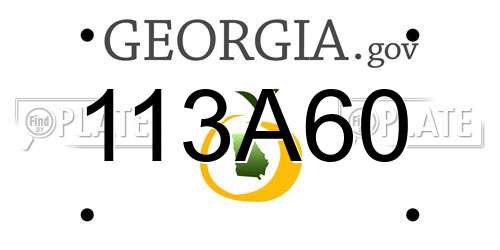 113A60 Georgia License Plate