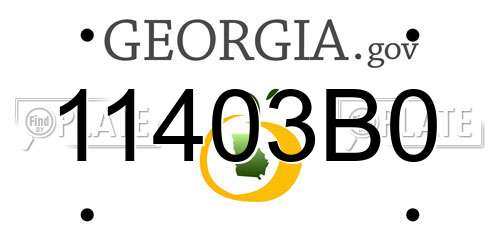 11403B0 Georgia License Plate