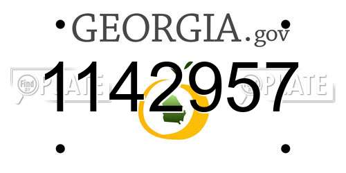 1142957 Georgia License Plate