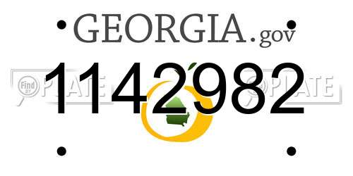 1142982 Georgia License Plate