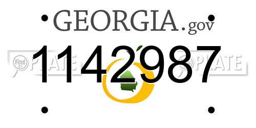 1142987 Georgia License Plate