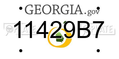 11429B7 Georgia License Plate