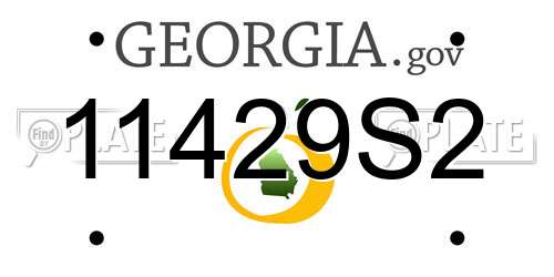 11429S2 Georgia License Plate