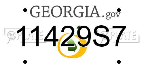 11429S7 Georgia License Plate
