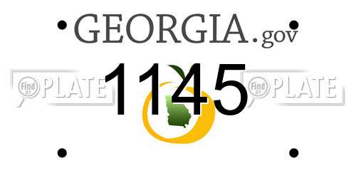1145 Georgia License Plate