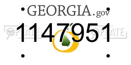 1147951 Georgia License Plate