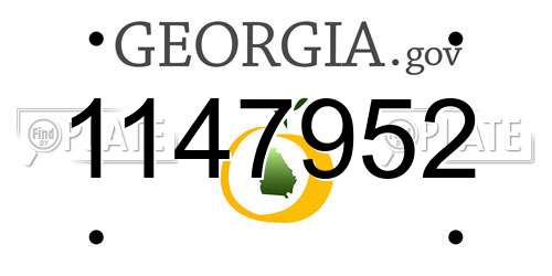 1147952 Georgia License Plate