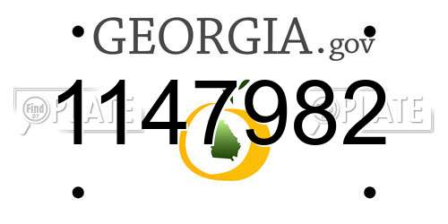 1147982 Georgia License Plate