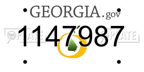 1147987 Georgia License Plate