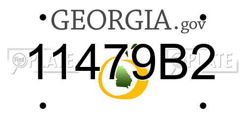 11479B2 Georgia License Plate