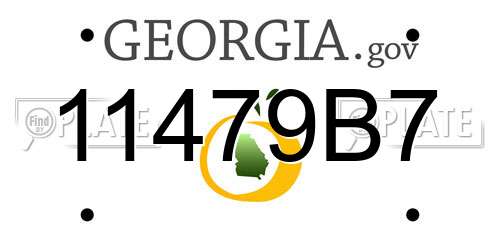 11479B7 Georgia License Plate