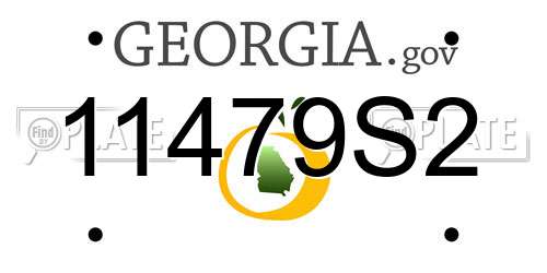 11479S2 Georgia License Plate