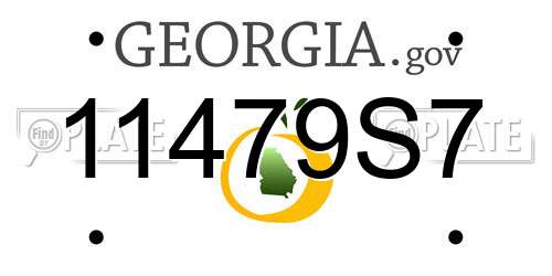 11479S7 Georgia License Plate