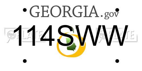 114SWW Georgia License Plate