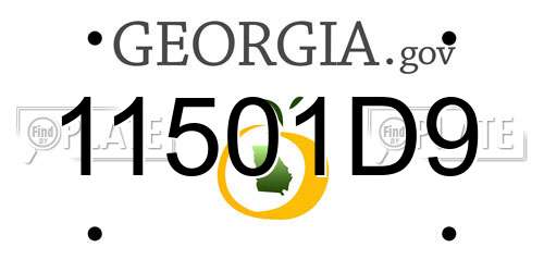 11501D9 Georgia License Plate