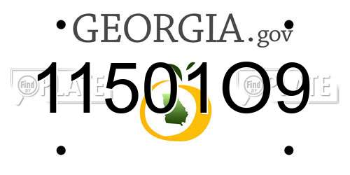11501O9 Georgia License Plate