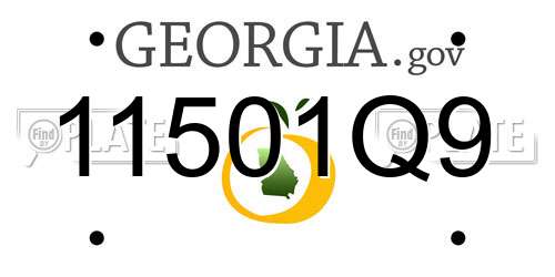 11501Q9 Georgia License Plate