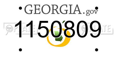 1150809 Georgia License Plate