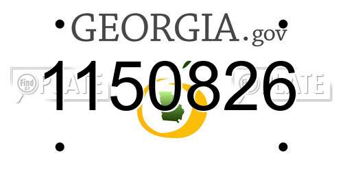 1150826 Georgia License Plate