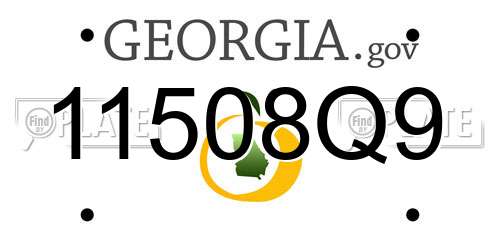 11508Q9 Georgia License Plate