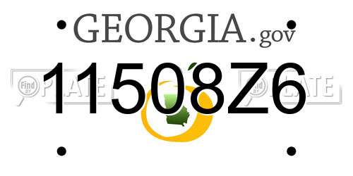 11508Z6 Georgia License Plate